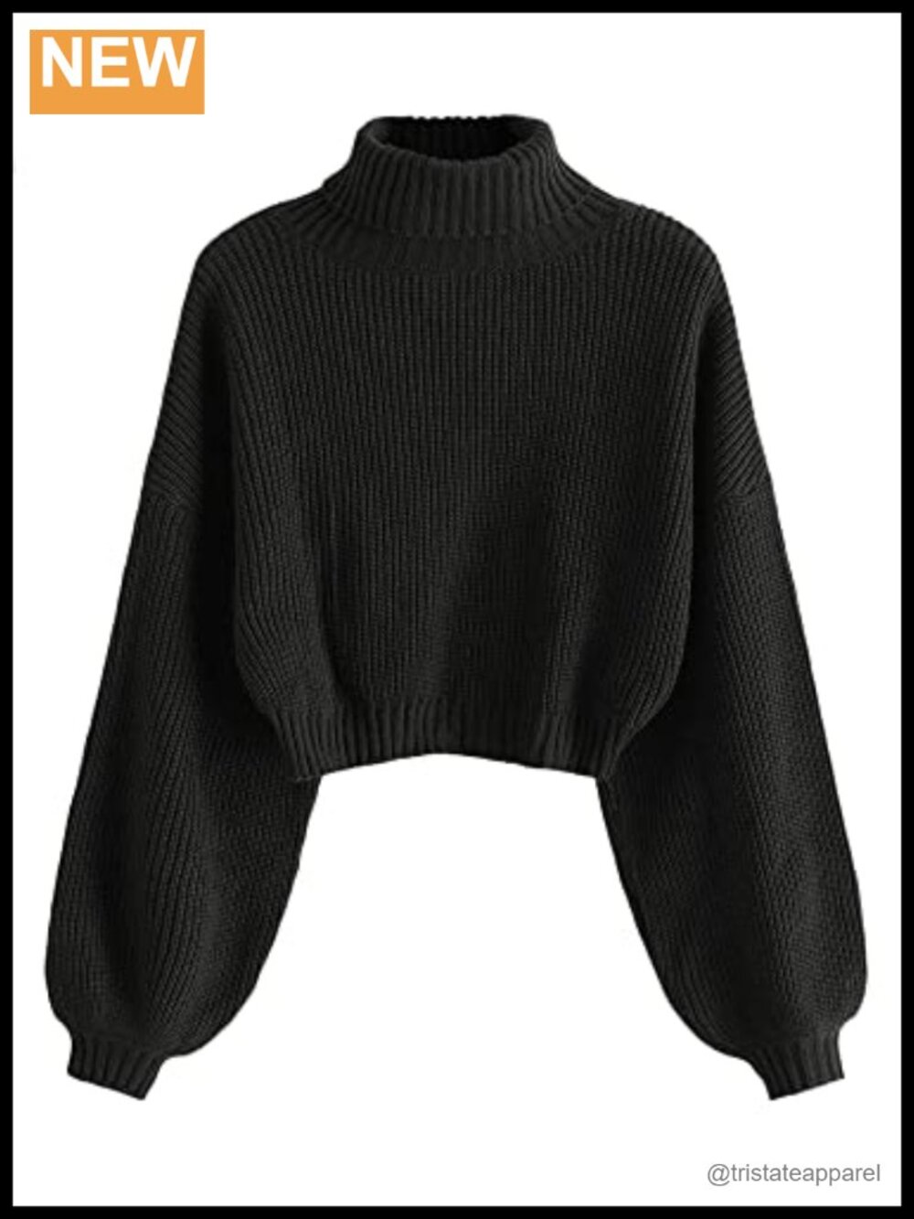 Women's Long Sleeve Cropped Sweater Knit Pullover Top